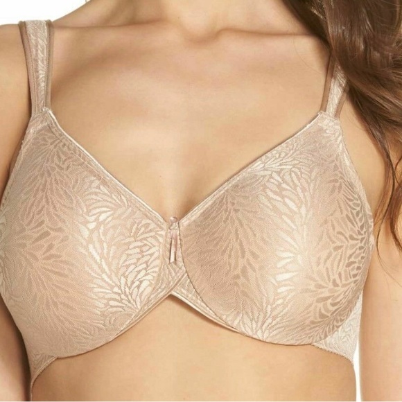 Wacoal Other - WACOAL 855367 Jacquard Underwire Full Coverage 32D Beige Nude Bra  NEW